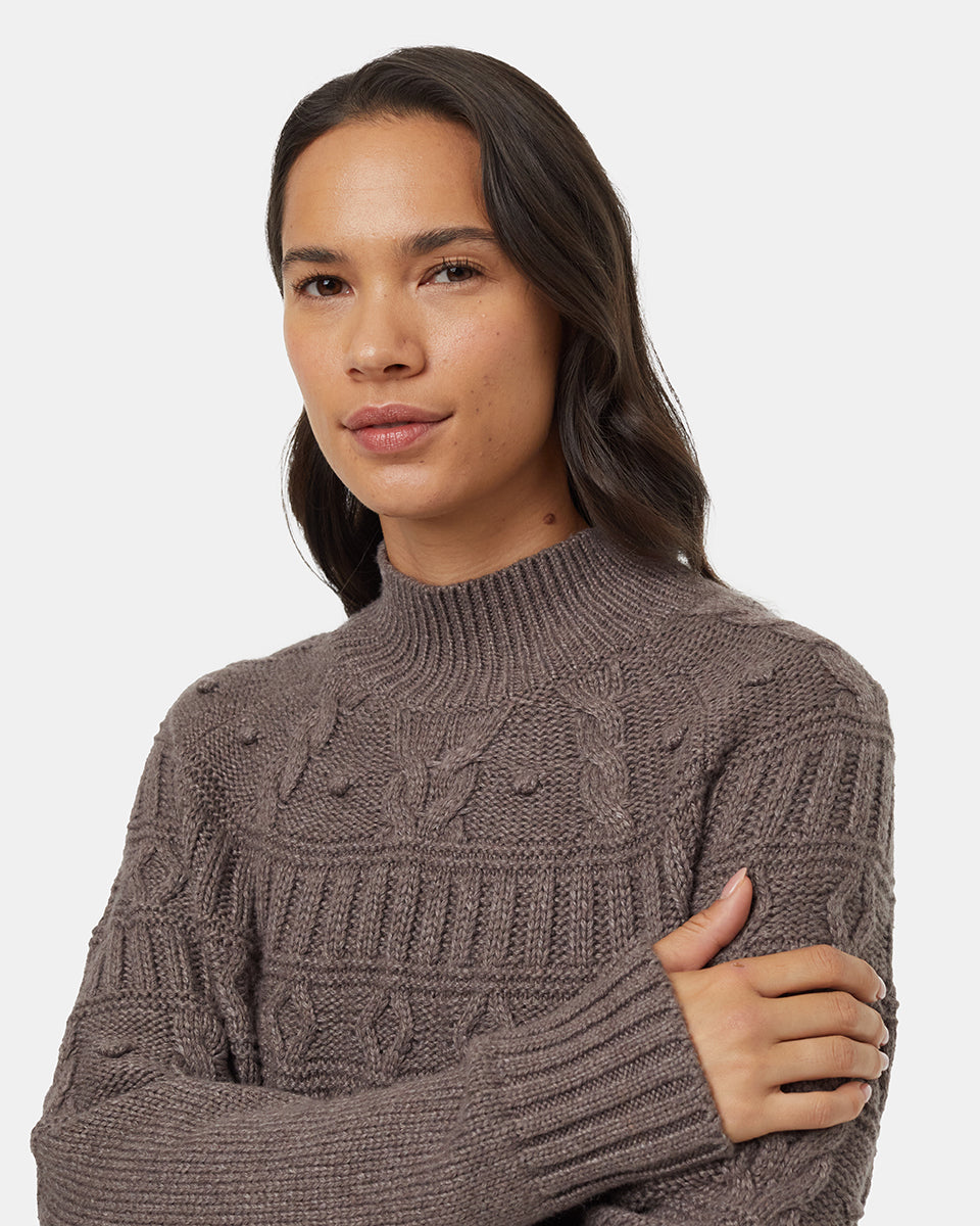 Highline Pom Mock Neck Sweater