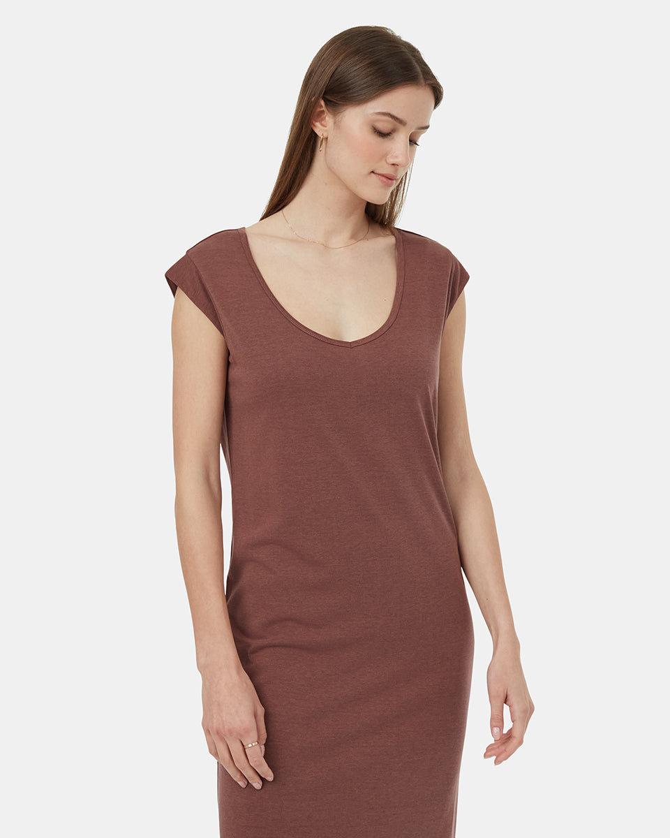 TreeBlend V-Neck Midi Dress