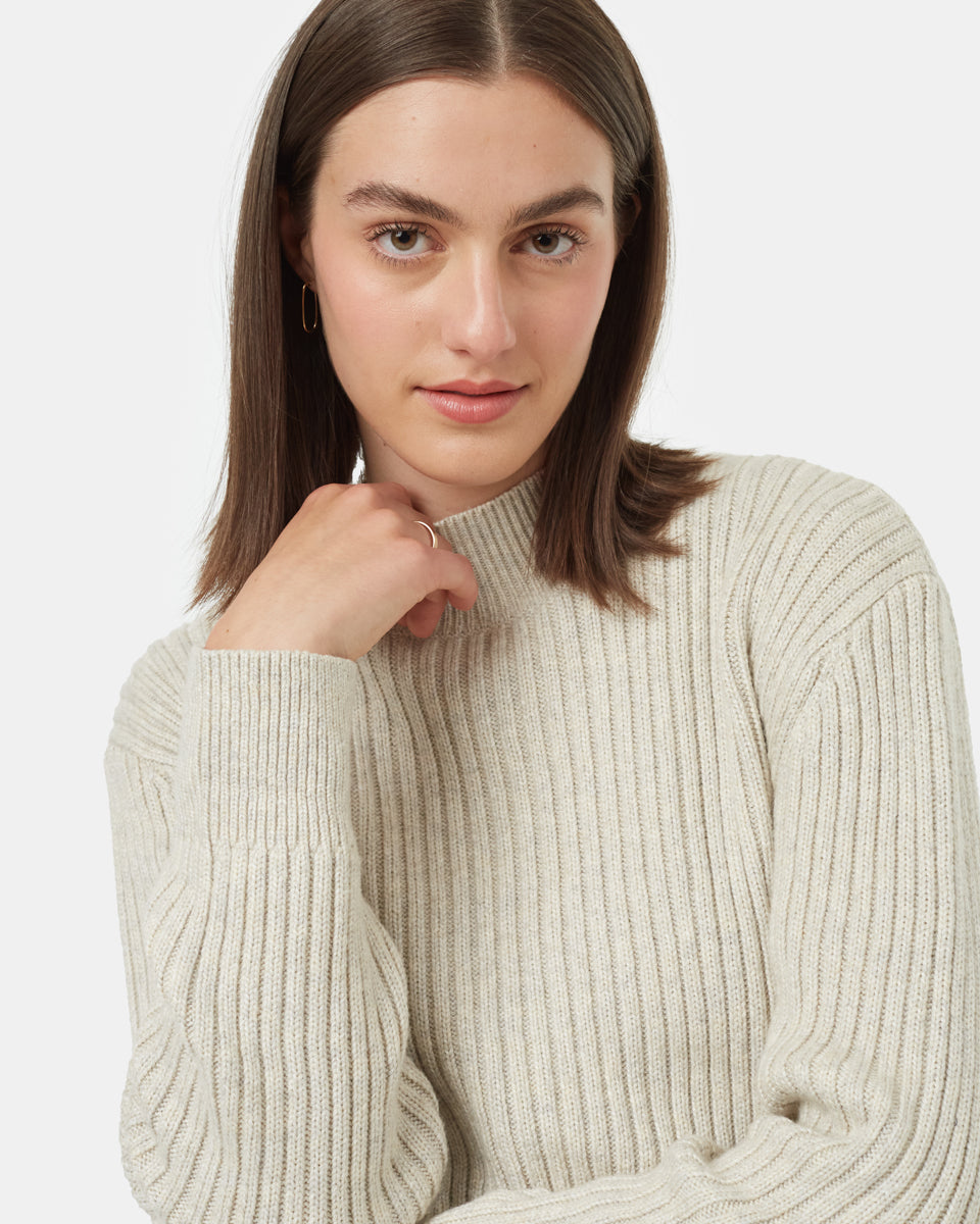 Highline Rib Cropped Mock Neck