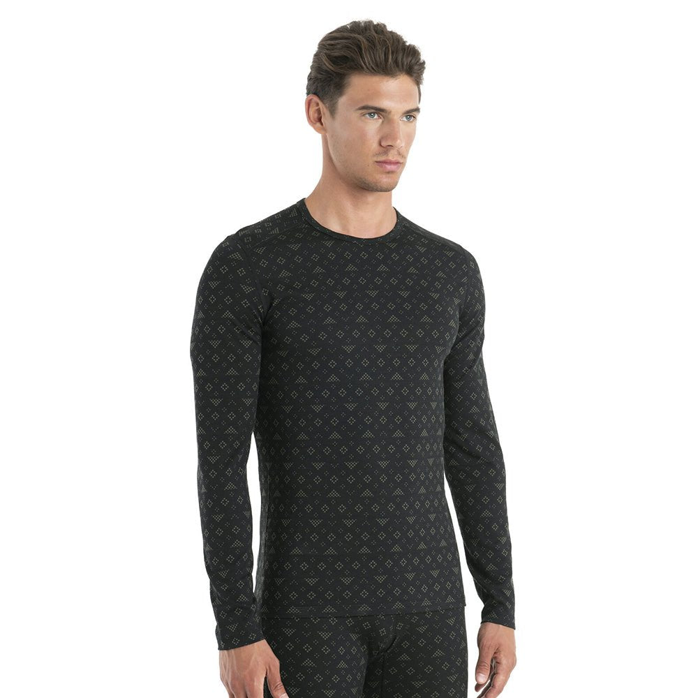 Icebreaker Merino 200 Oasis First Snow Mens LS Crewe