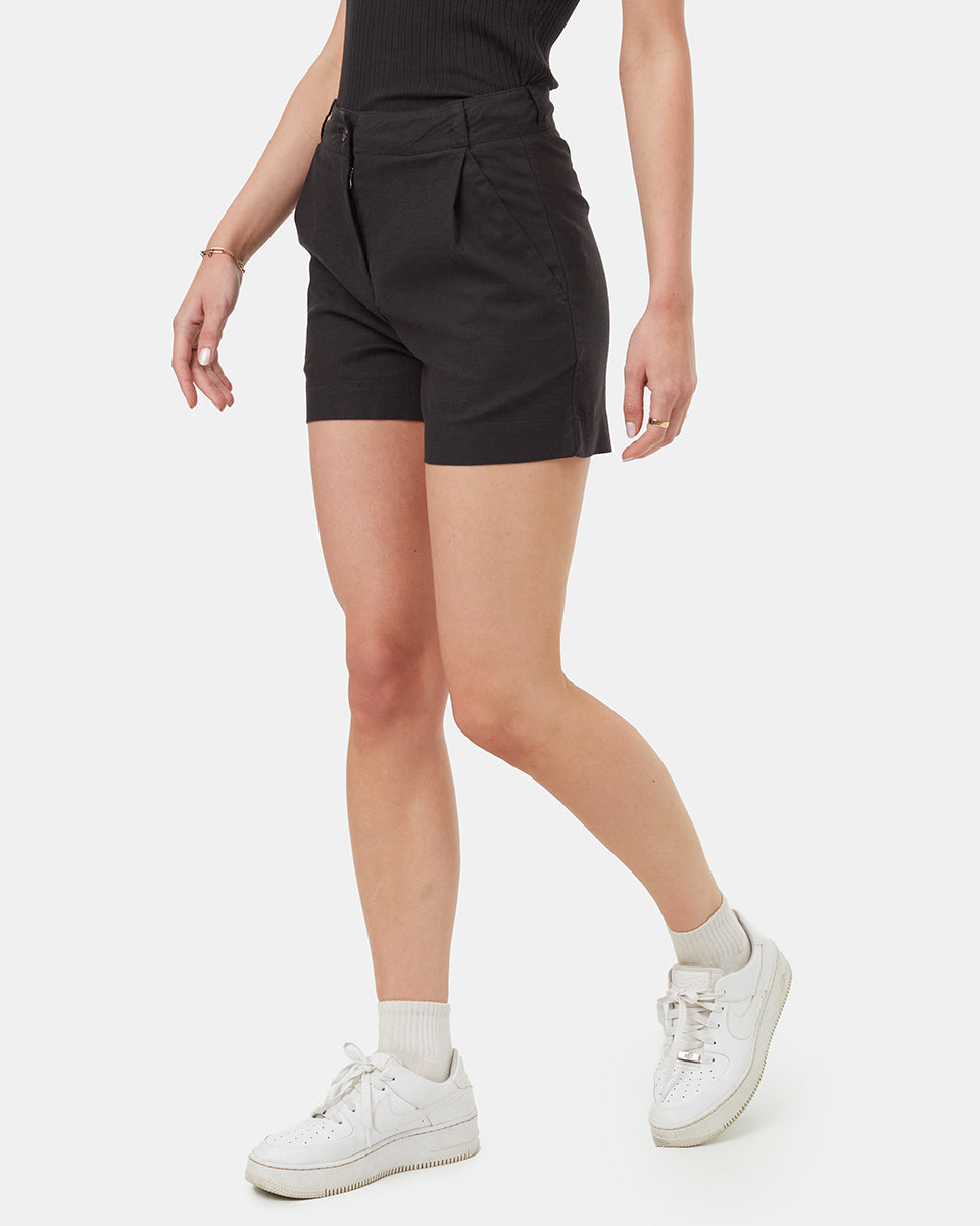 Pleated High Waisted Shorts