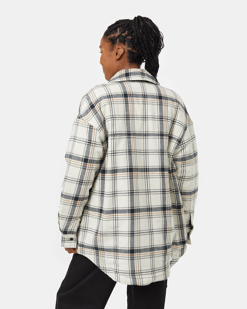 Kapok Flannel Insulated Shacket