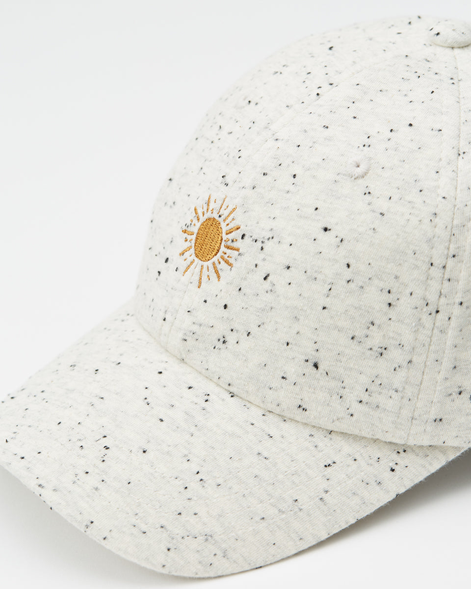 Sun Embroidery Fleck Jersey Peak Hat