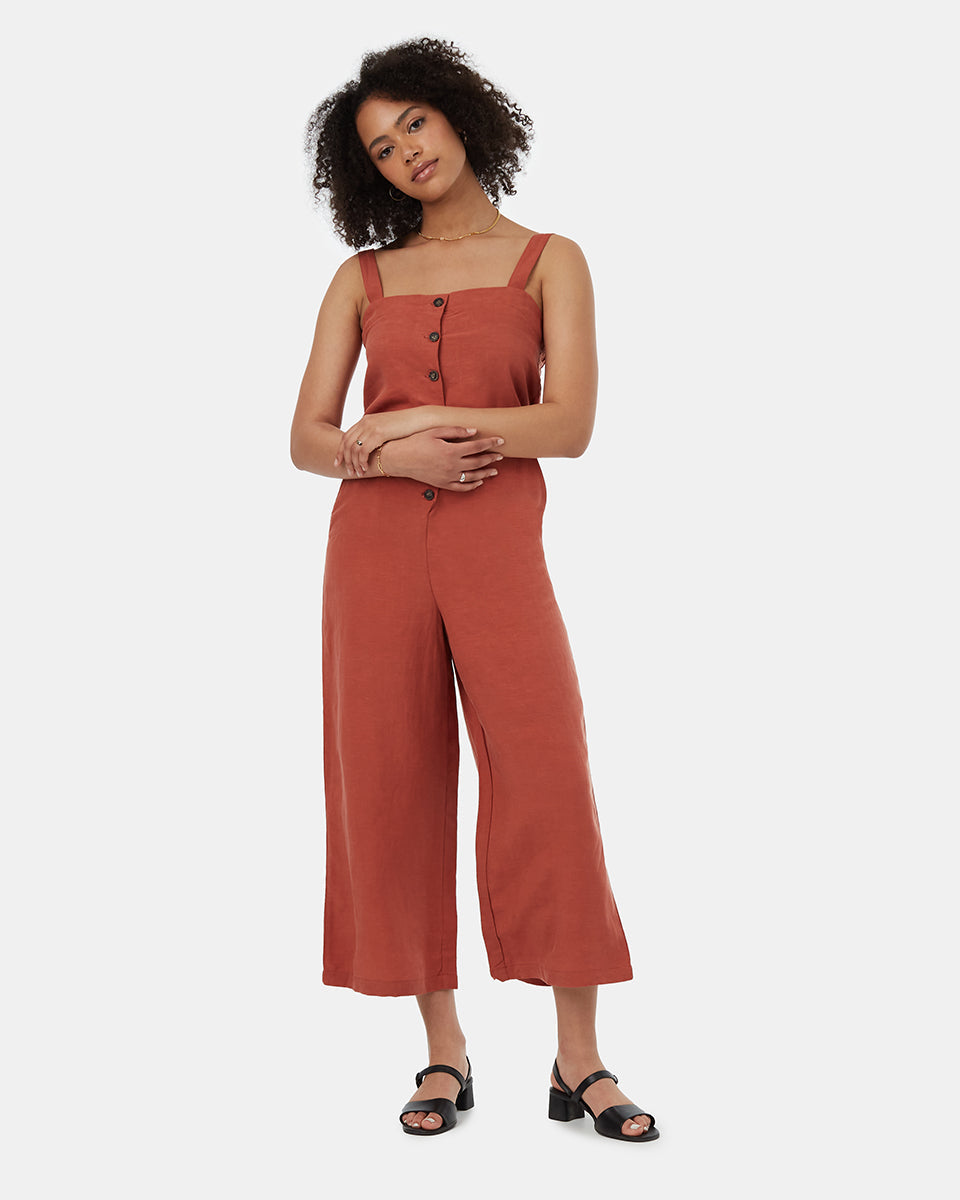 TreeLinen Apron Front Jumpsuit