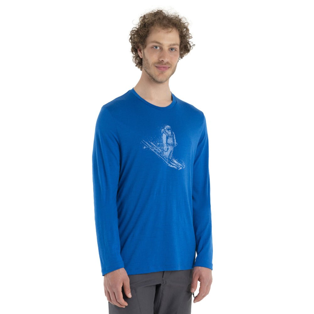 Icebreaker Tech Lite II Skiing Yeti Mens LS Tee