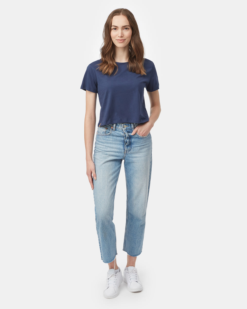 Organic Cotton Relaxed Cropped T-Shirt