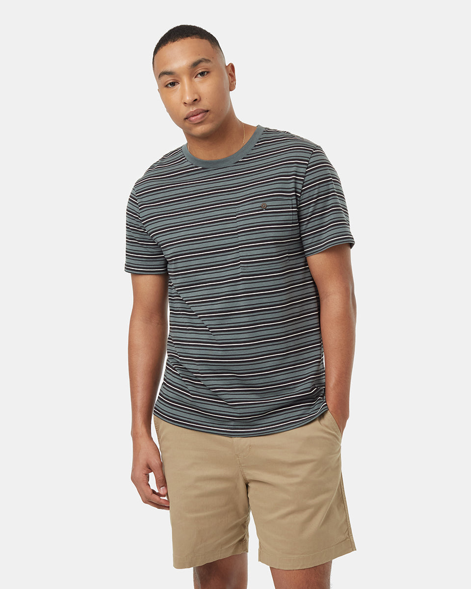 TreeBlend Stripe Button Pocket T-Shirt