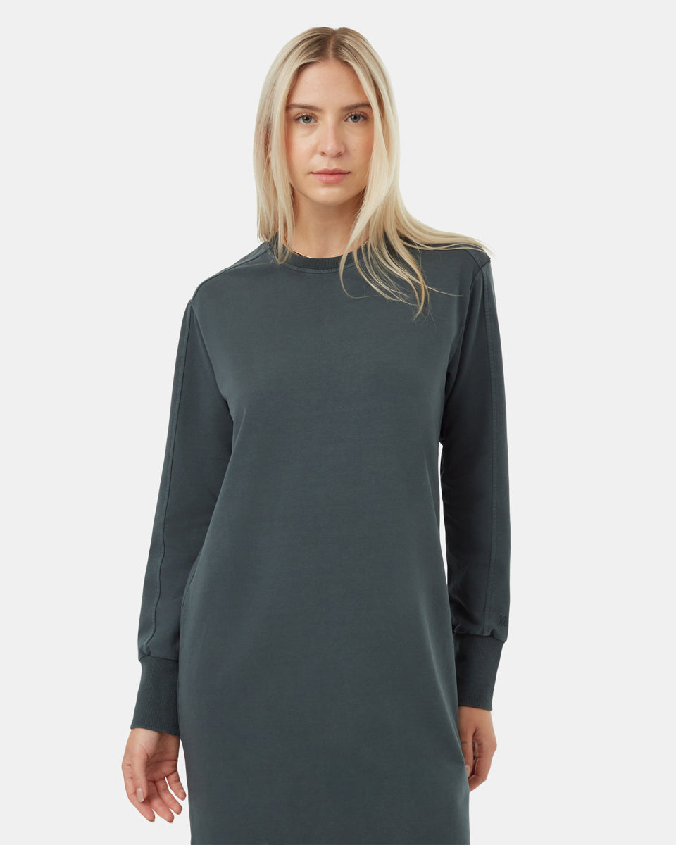 French Terry Long Sleeve Crew Dress