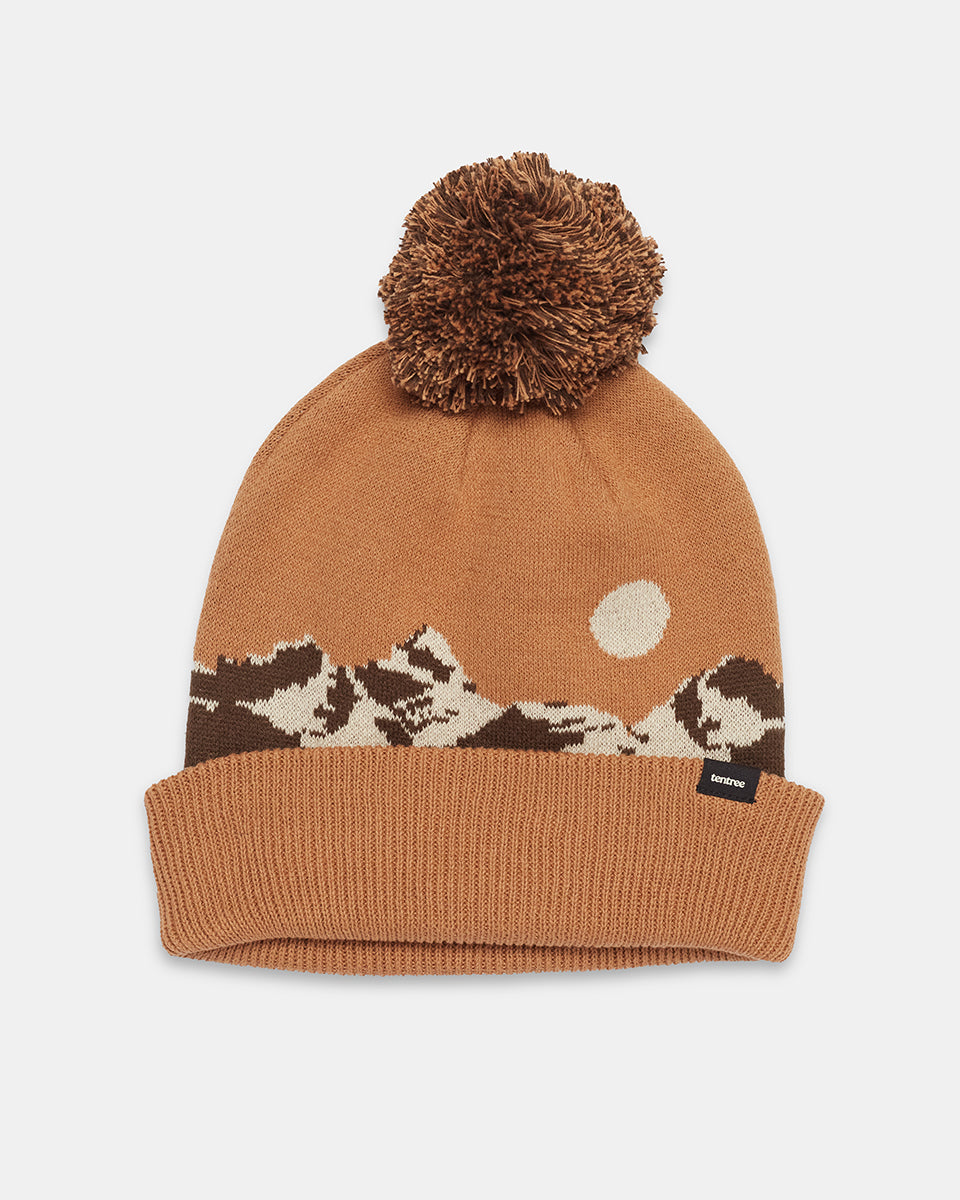 Mountain Scenic Pom Beanie