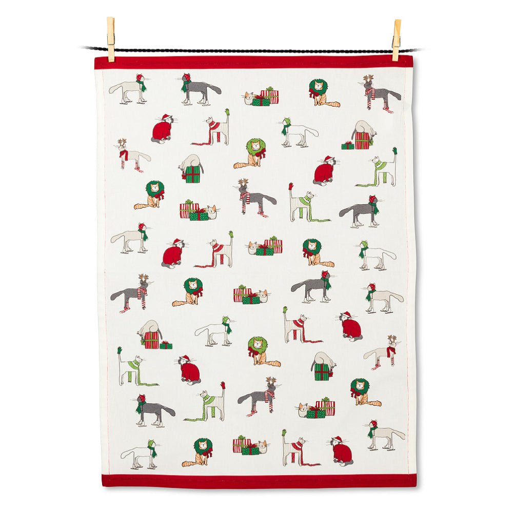 Abbott Holiday Cats Tea Towel