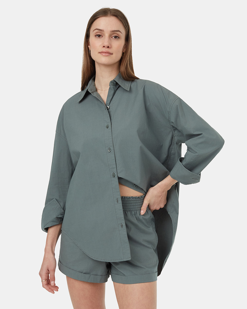 EcoStretch Cotton Oversized Shirt