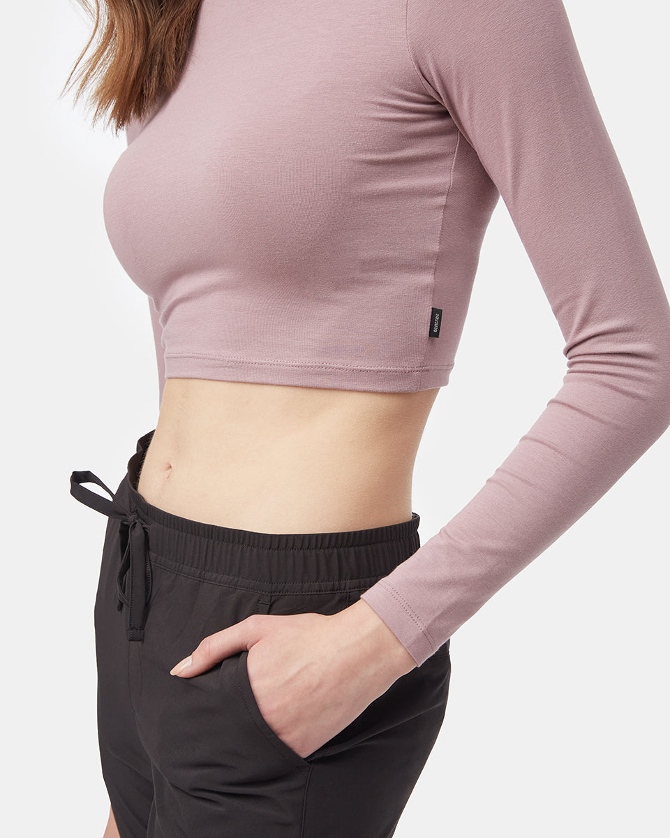 Mockneck Longsleeve Crop