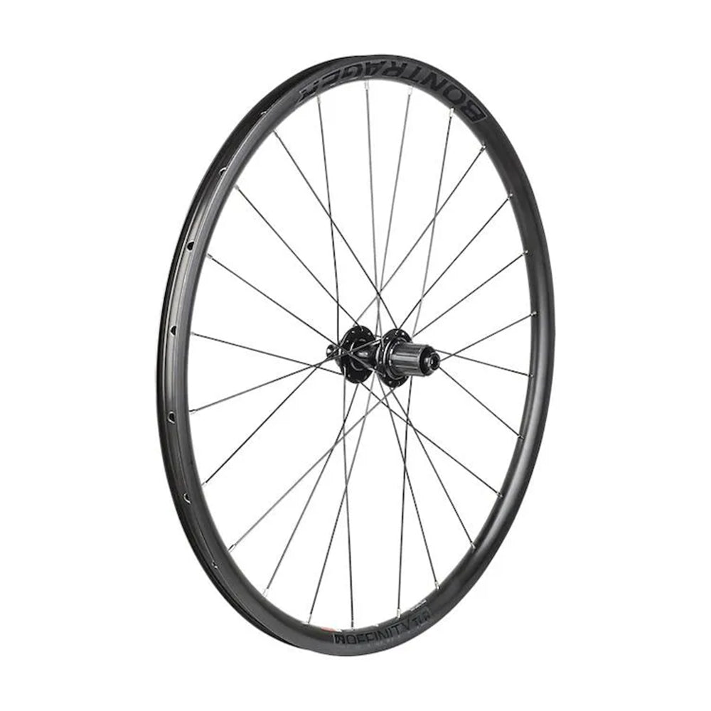 Bontrager Affinity TLR Centerlock Disc 24H 700c Road Wheel, Black/Dark Grey Rear, Shimano/SRAM Road 9/10/11-speed