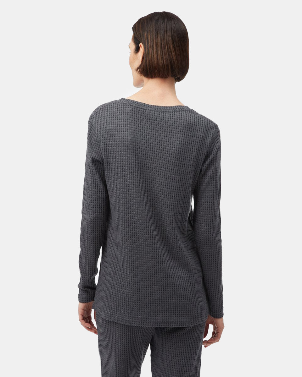 Wide Waffle V-Neck Top