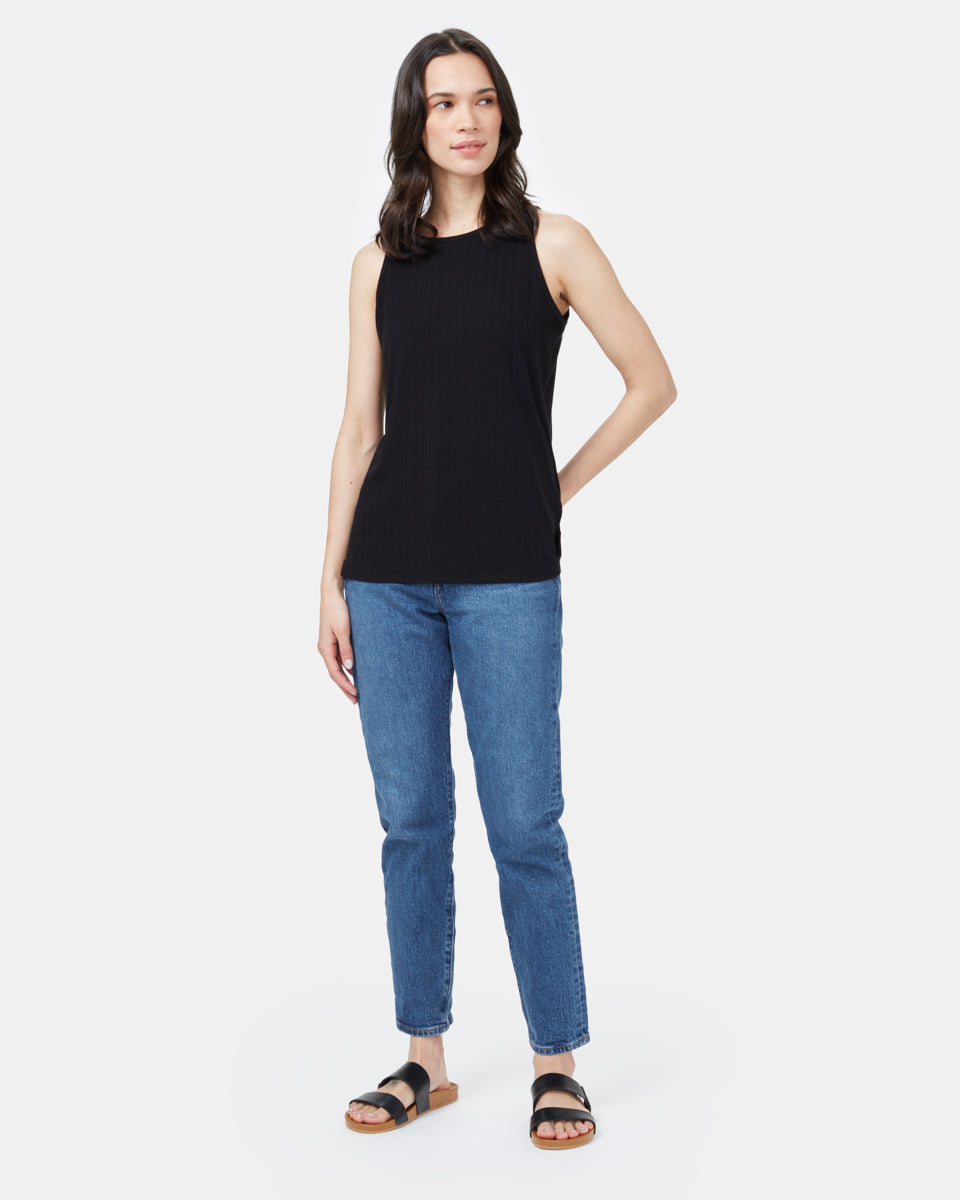 Ribbed High Neck Tank