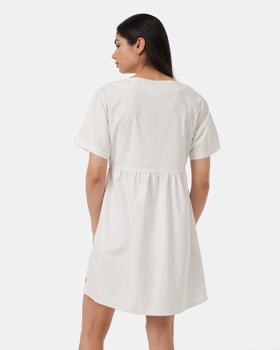 Hemp Button Front Swing Dress