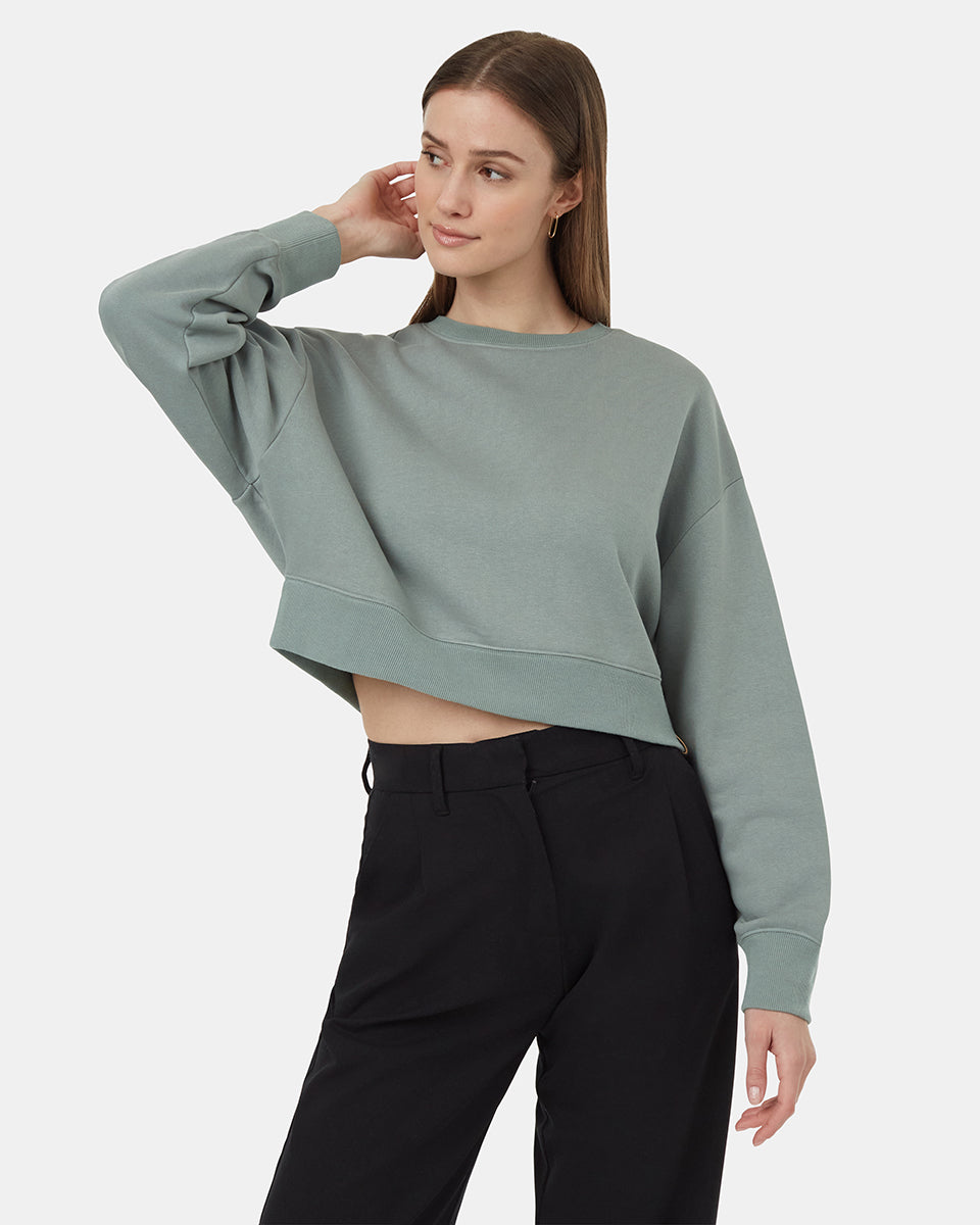 TreeFleece Oversized Cropped Crew