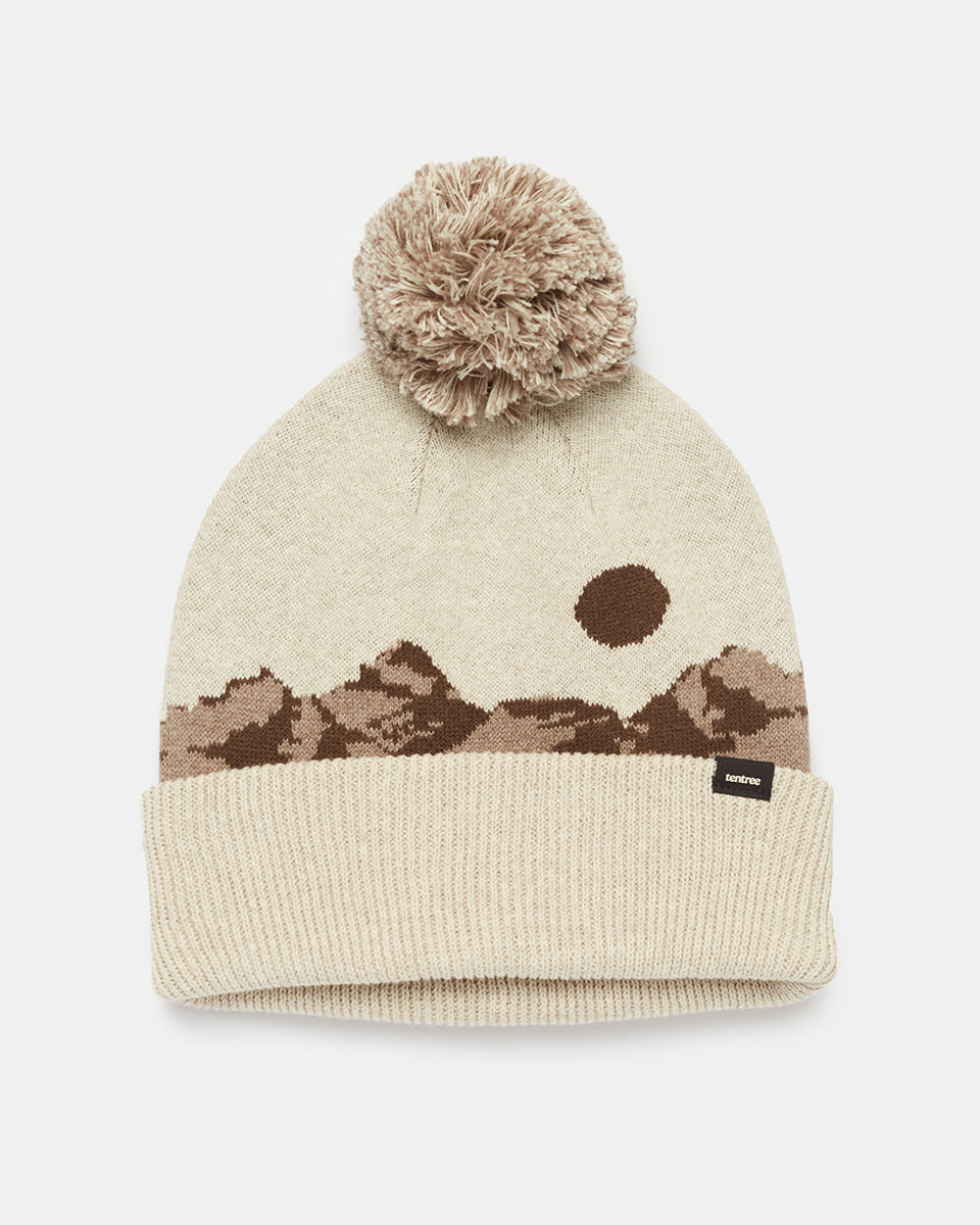 Mountain Scenic Pom Beanie