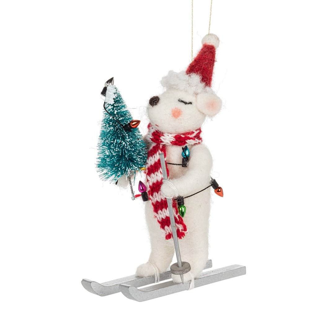 Abbott Skiing Polar Bear w/Lights Ornament