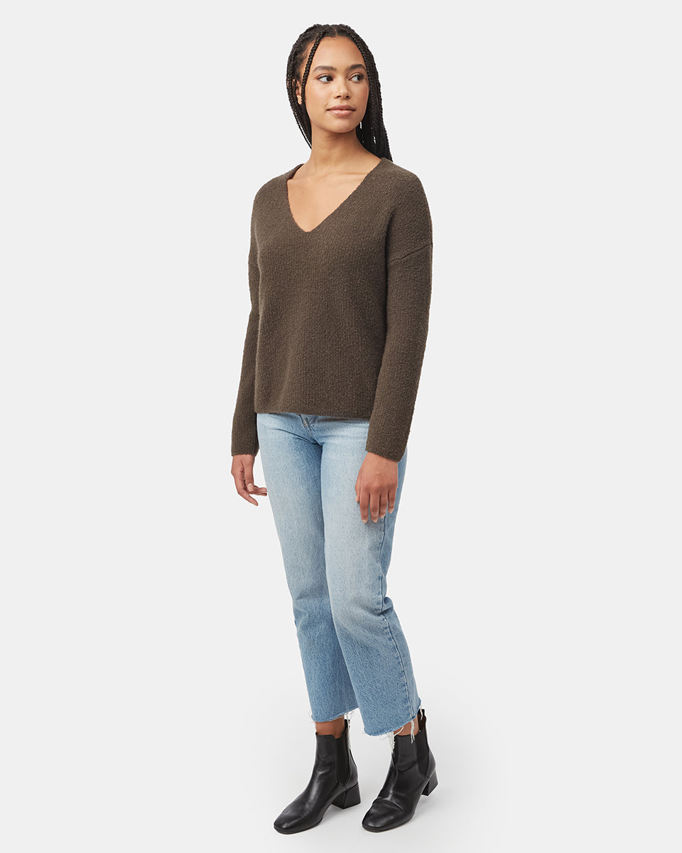 Highline Fuzzy V-Neck Sweater