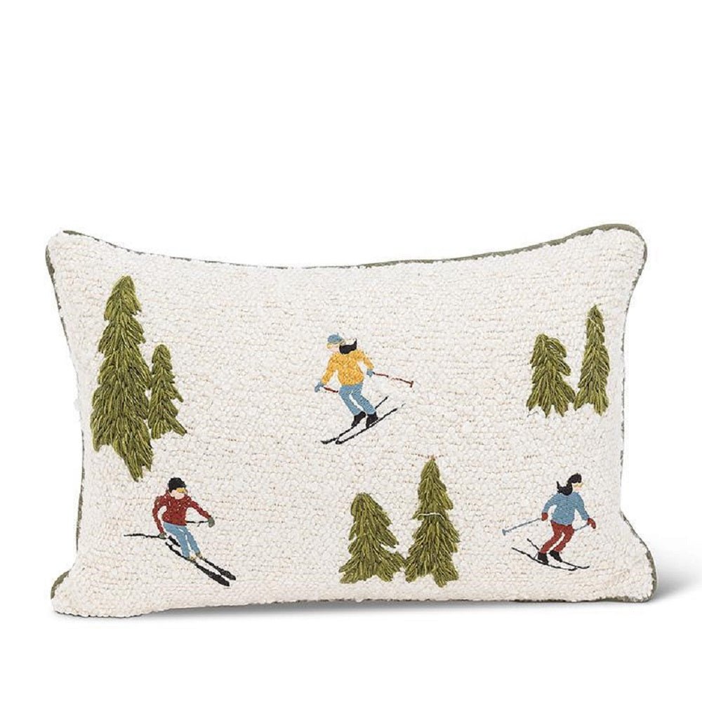 Abbott Rectangle Ski Scene Boucle Pillow