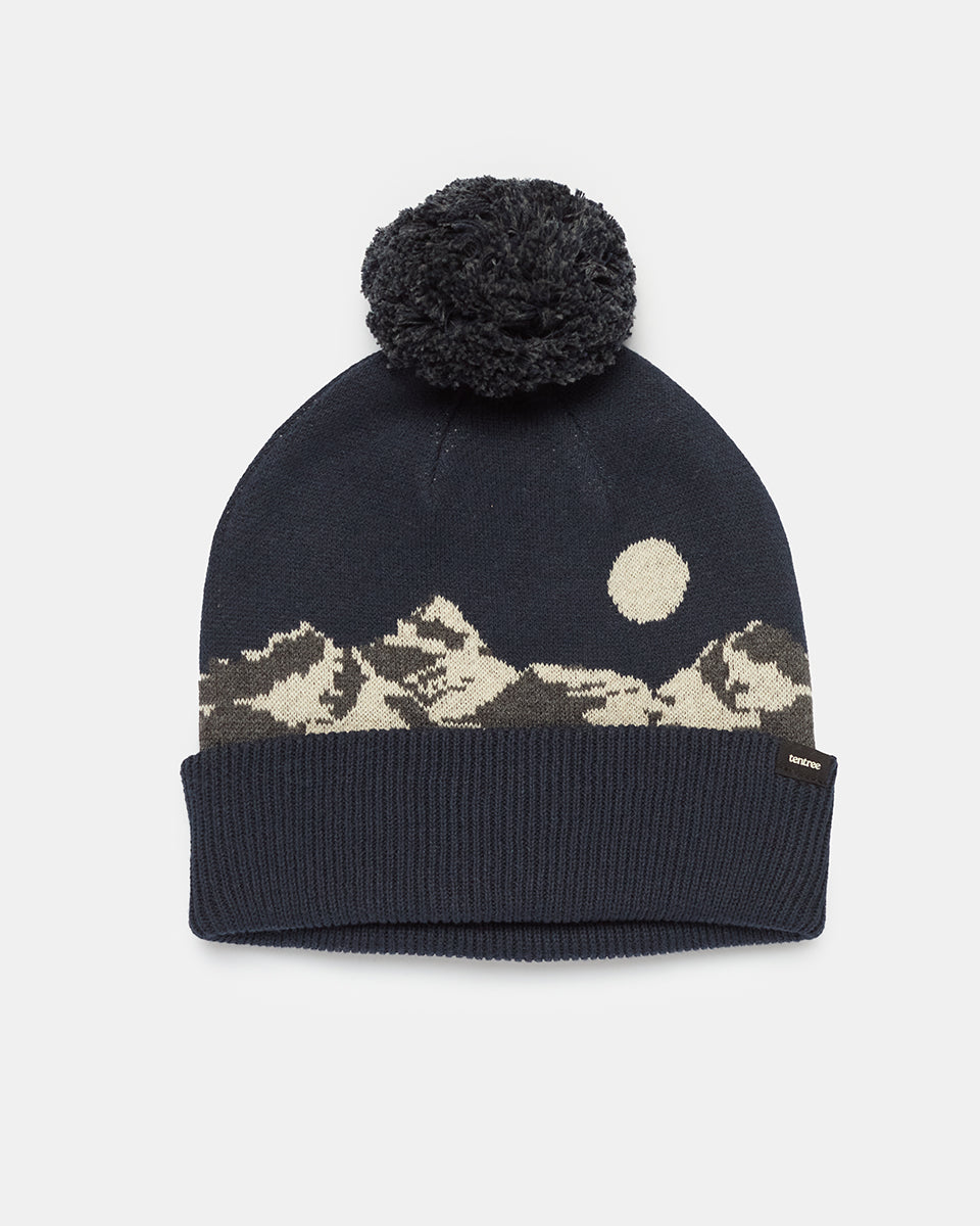 Mountain Scenic Pom Beanie