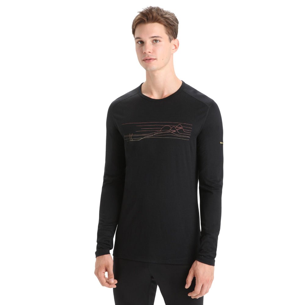 Icebreaker 200 Oasis Ski Stripes Mens LS Crewe