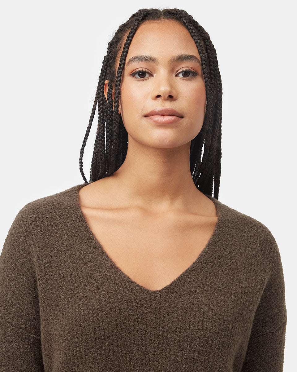 Highline Fuzzy V-Neck Sweater