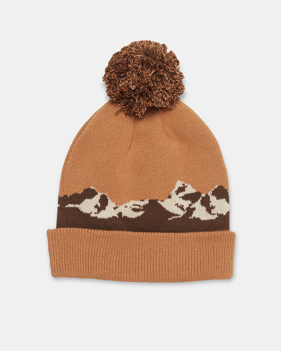 Mountain Scenic Pom Beanie