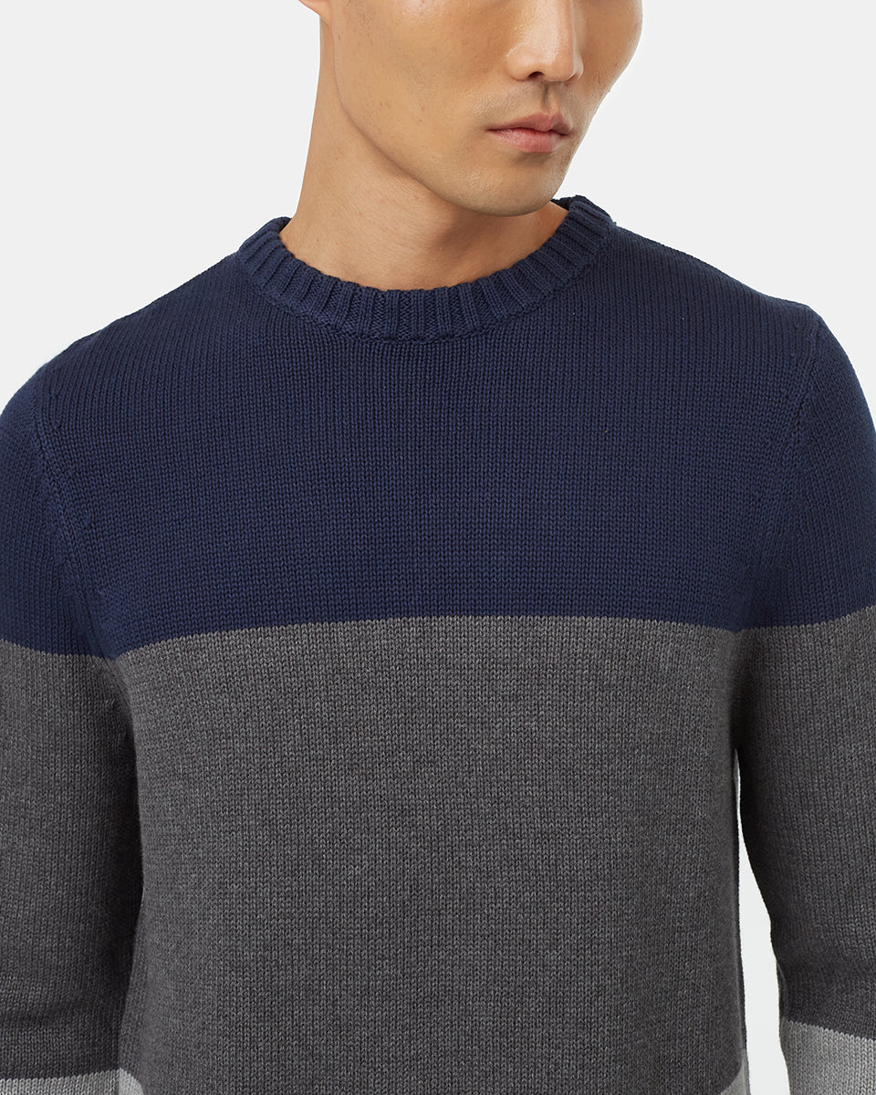 Highline Blocked Crew Sweater