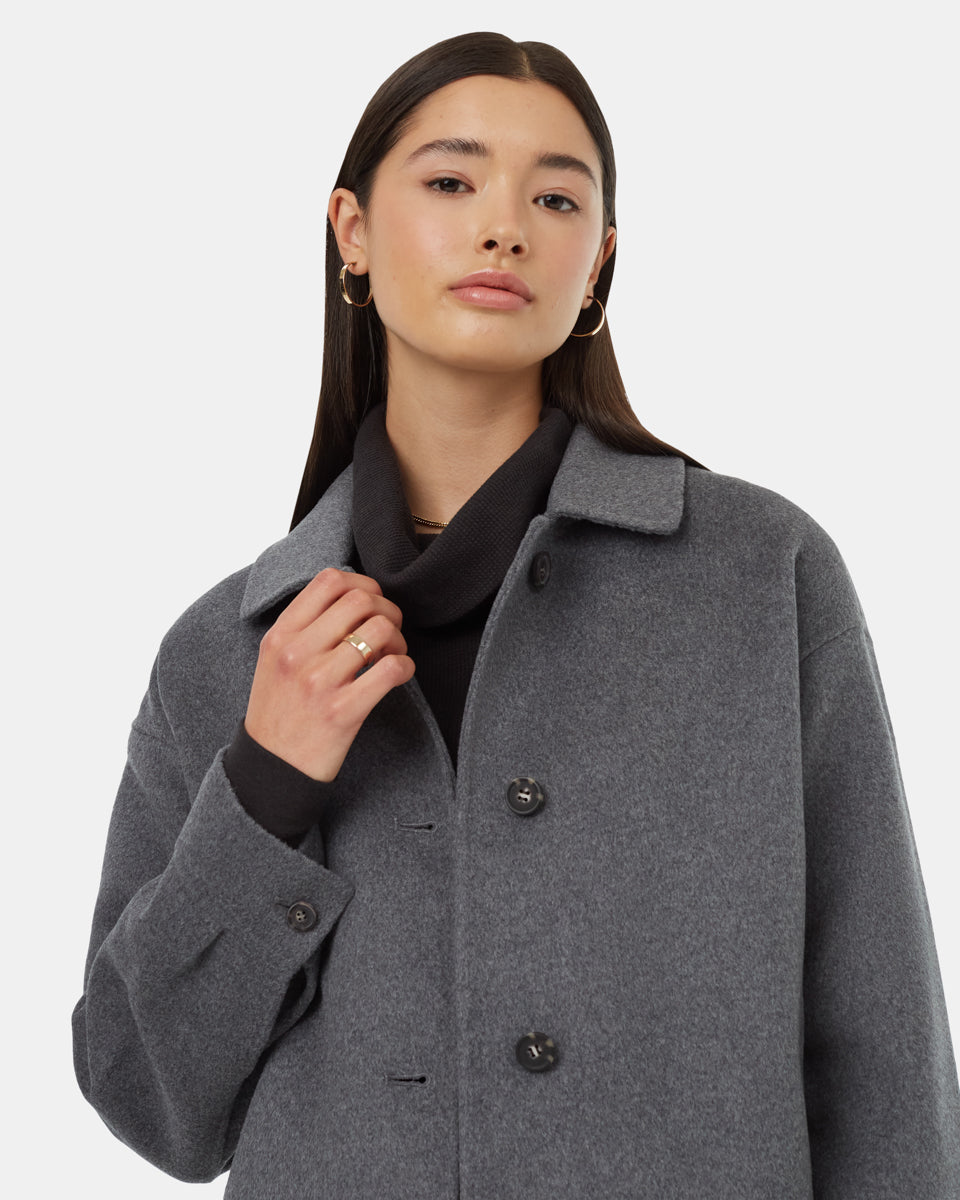 Wool Button Front Coat