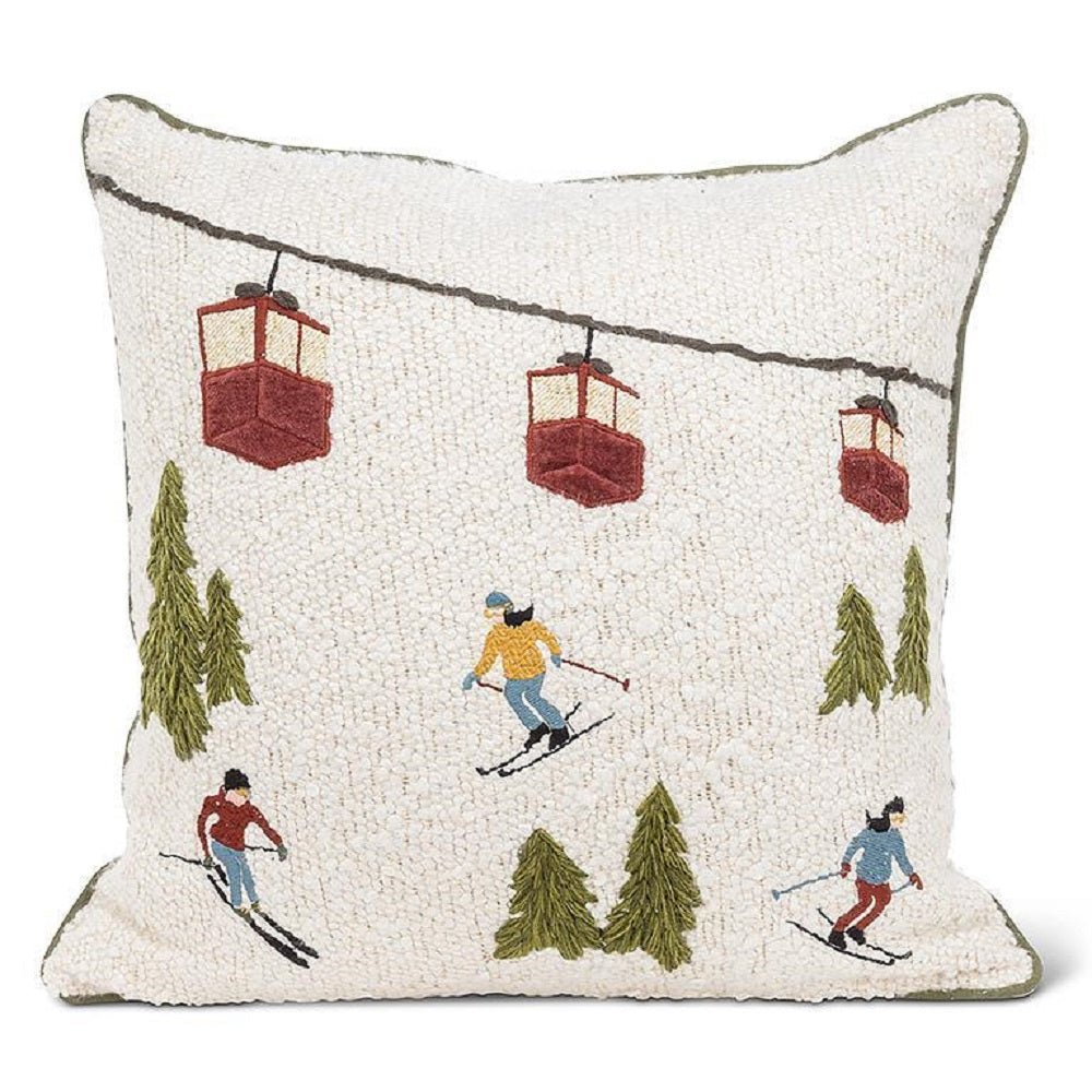 Abbott Square Ski Scene Boucle Pillow