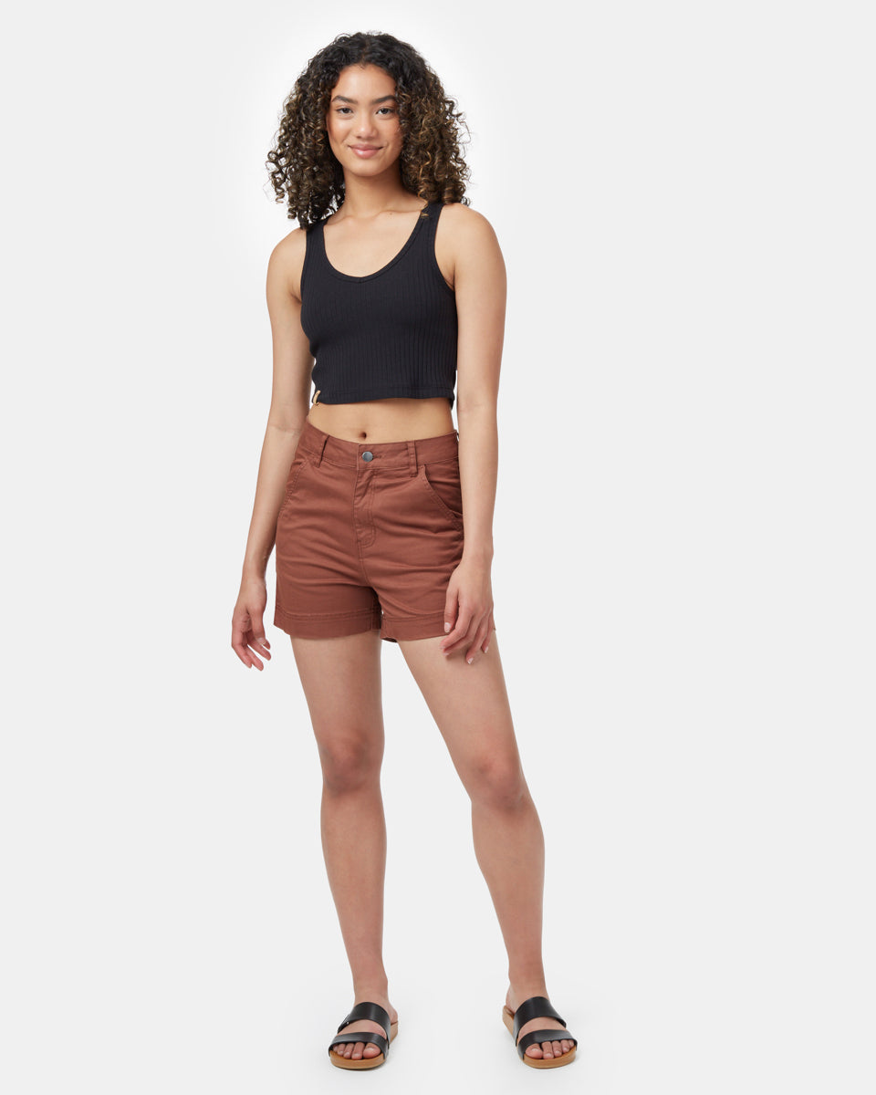 Twill High Waist Short