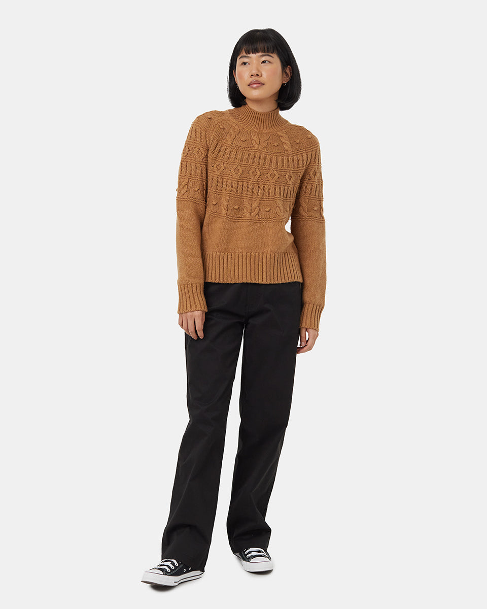 Highline Pom Mock Neck Sweater