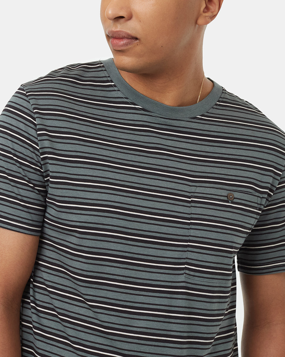 TreeBlend Stripe Button Pocket T-Shirt