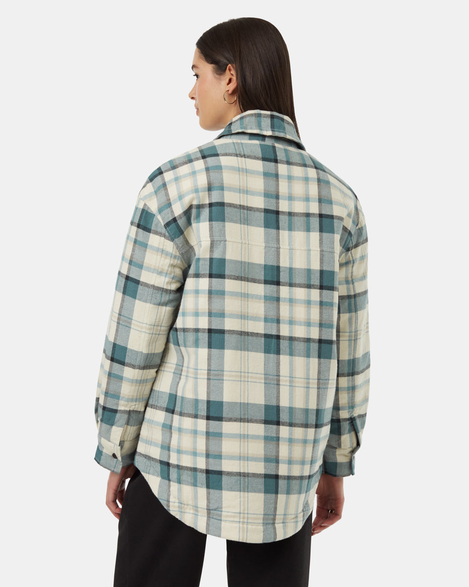 Kapok Flannel Insulated Shacket