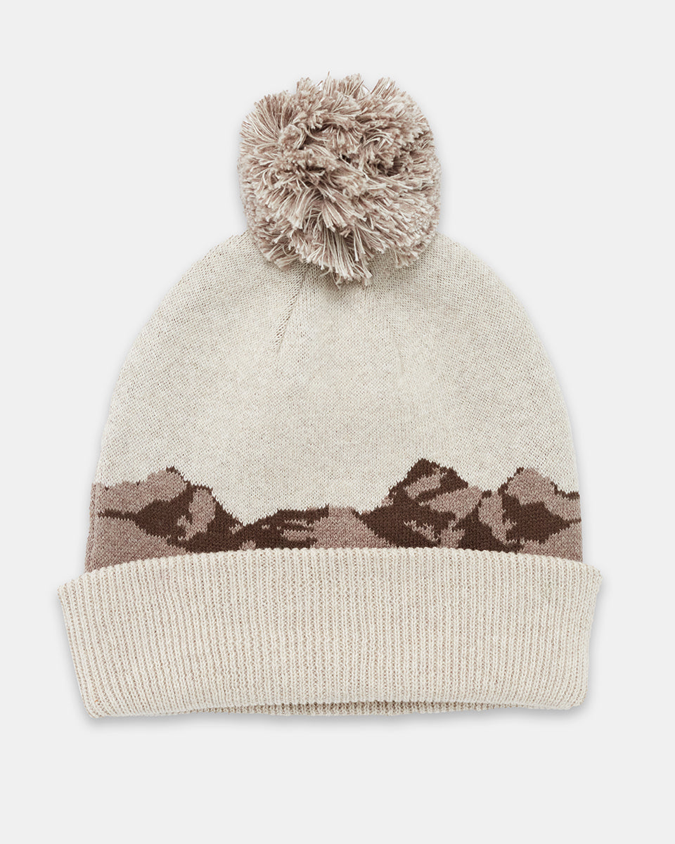 Mountain Scenic Pom Beanie