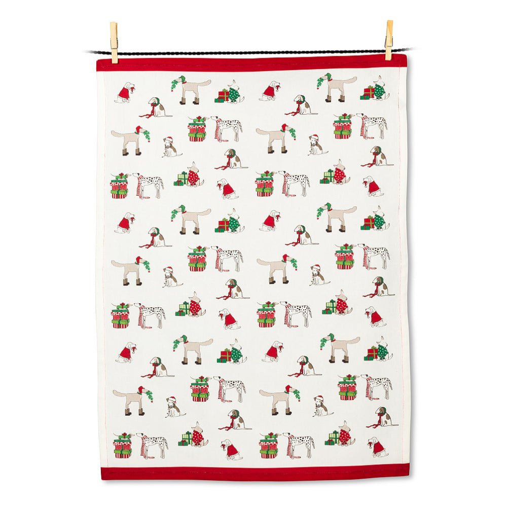 Abbott Holiday Dogs Tea Towel