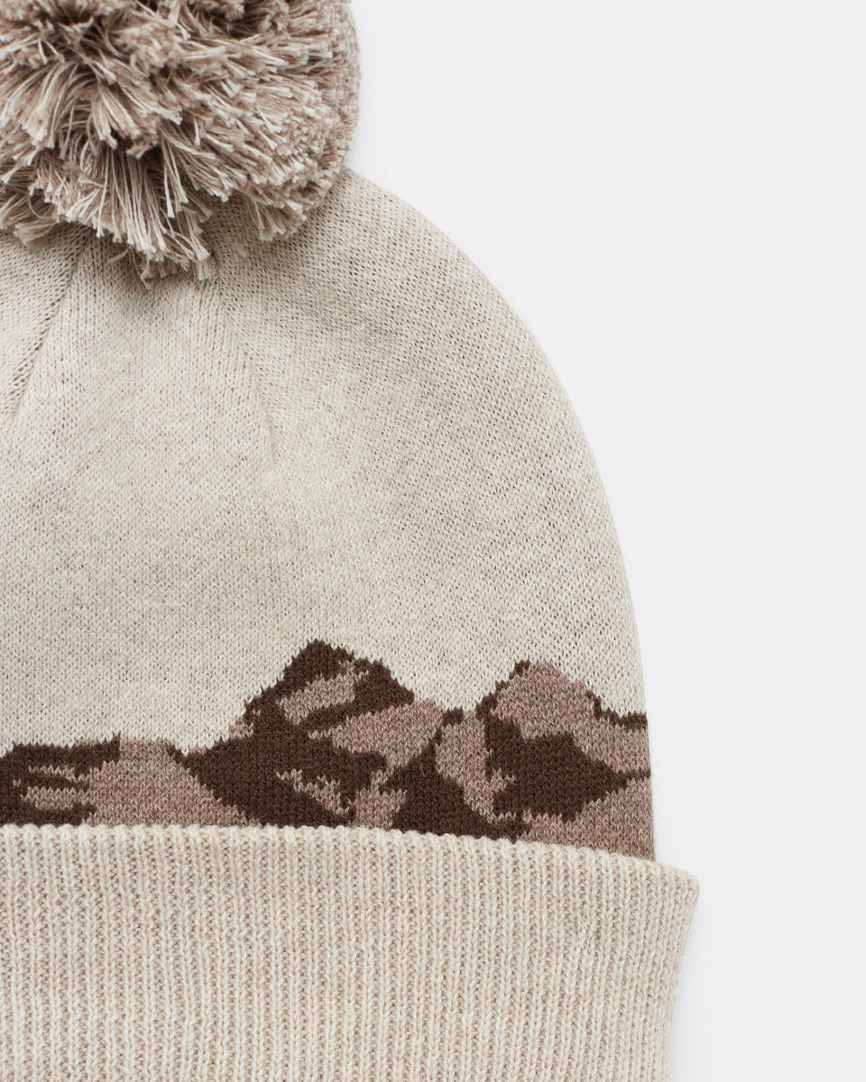 Mountain Scenic Pom Beanie