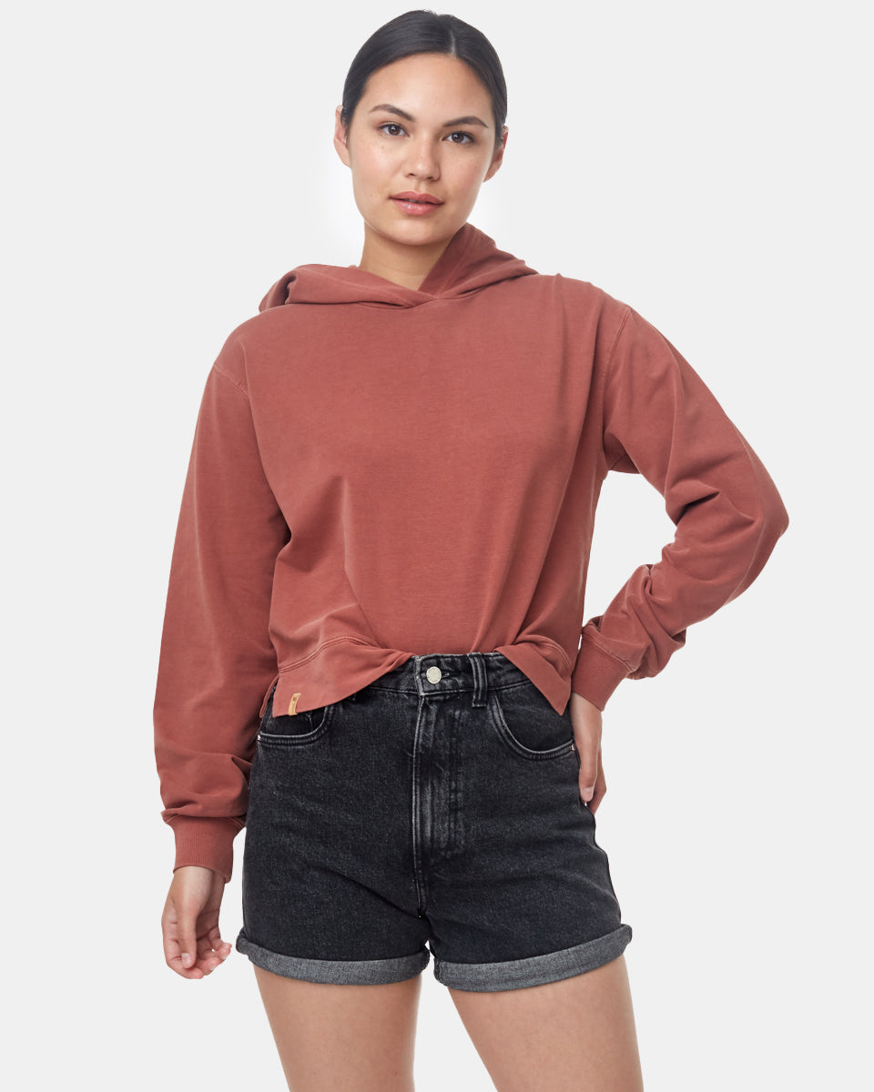 French Terry Cropped Hoodie