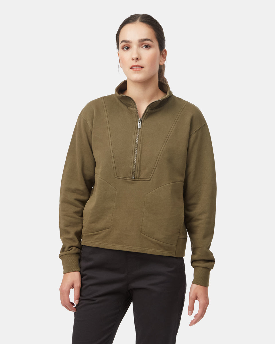 Organic Cotton French Terry Half Zip