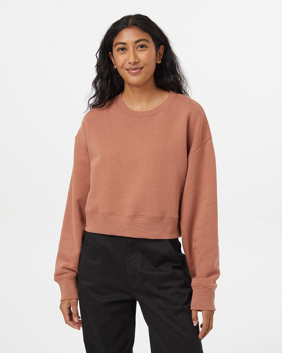 TreeFleece Oversized Cropped Crew