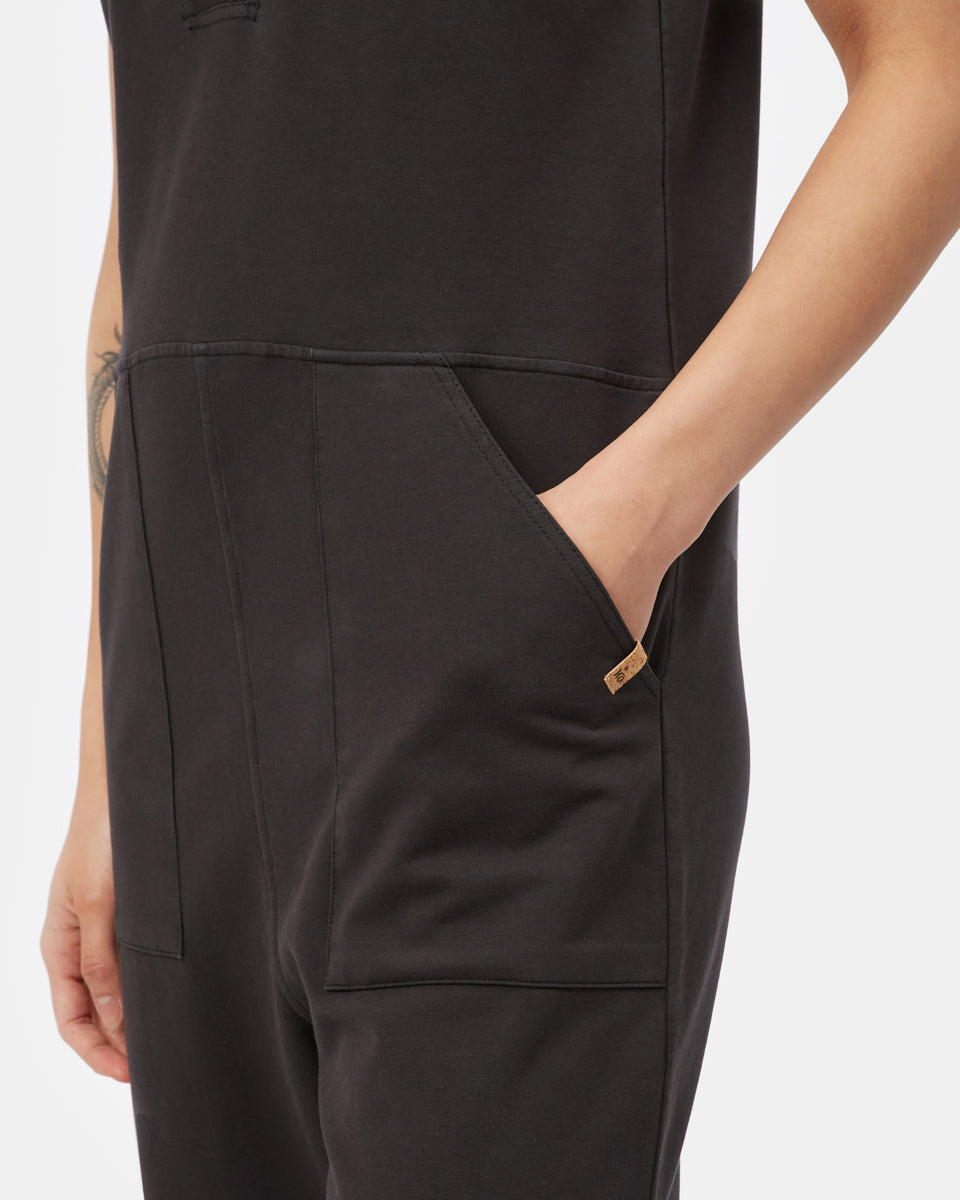 French Terry V-Neck Jumpsuit