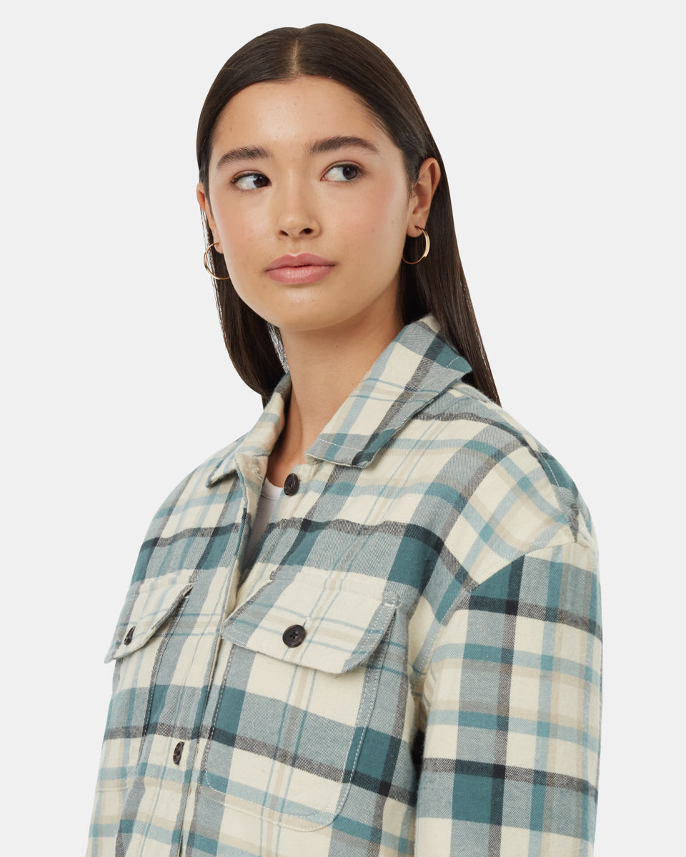 Kapok Flannel Insulated Shacket