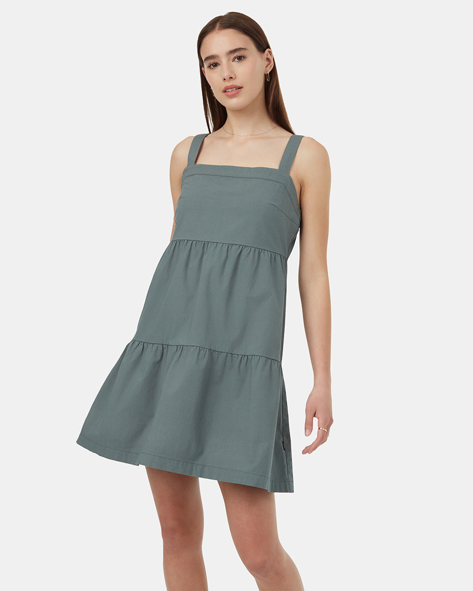 EcoStretch Cotton Tiered Dress