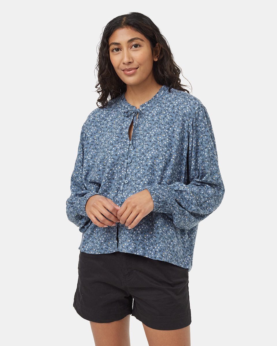 EcoWoven Crepe Smocked Blouse