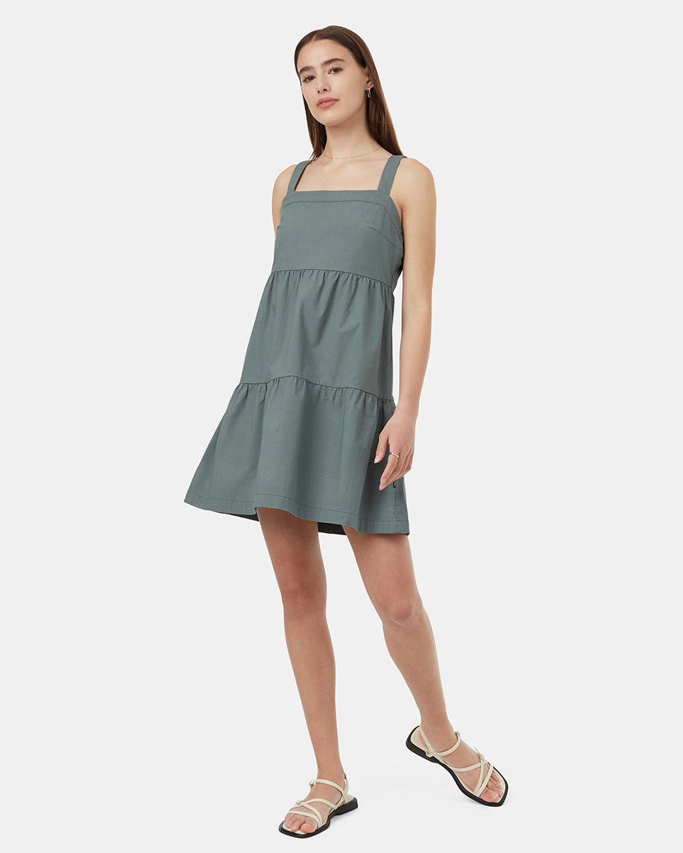 EcoStretch Cotton Tiered Dress