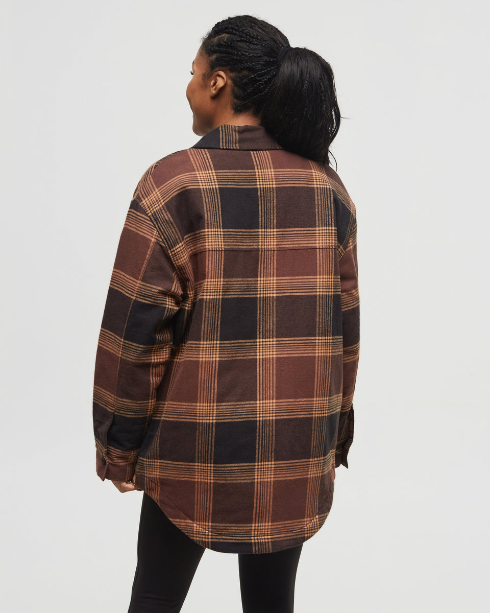 Kapok Flannel Insulated Shacket