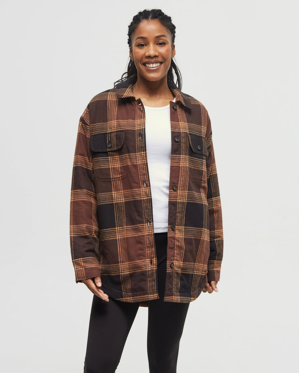 Kapok Flannel Insulated Shacket