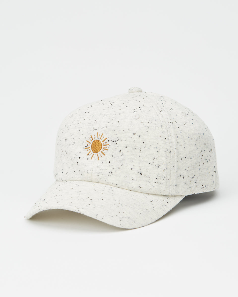 Sun Embroidery Fleck Jersey Peak Hat